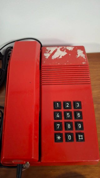 Teléfonos Retro Telefónica Beige y Rojo