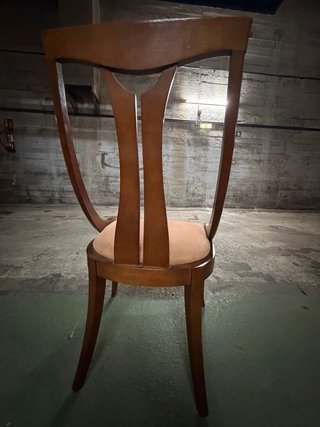 6 Sillas Comedor Madera Tapizado Naranja