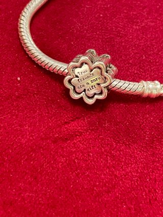 Charm Trébol con circonitas
