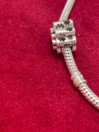 Charm Trébol con circonitas