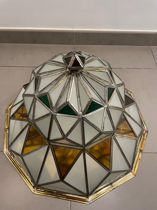 Lámpara de techo vintage cristal y metal