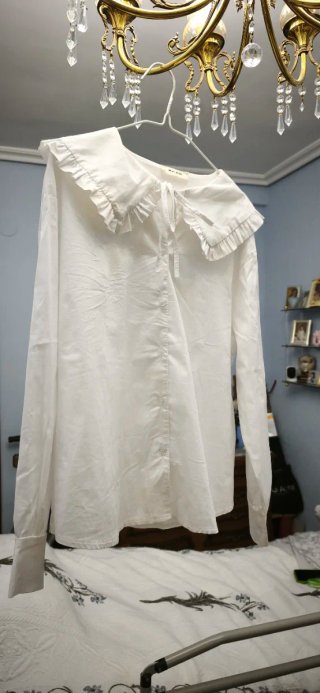 Blusa Mulaya Blanca Cuello Volante