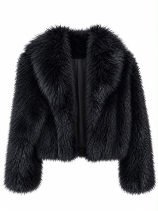 Chaqueta de Pelo Sintético Negra
