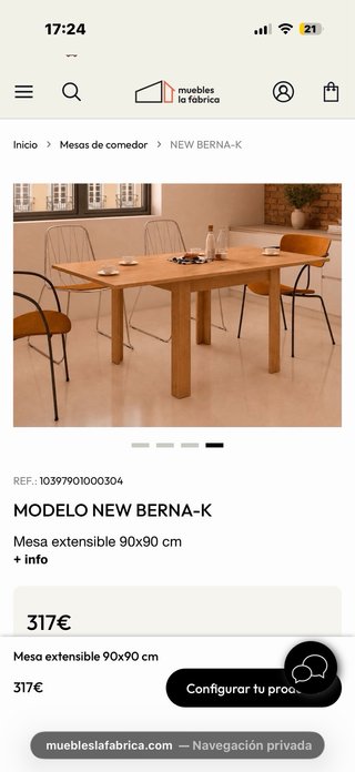 Mesa de Comedor Extensible de Madera