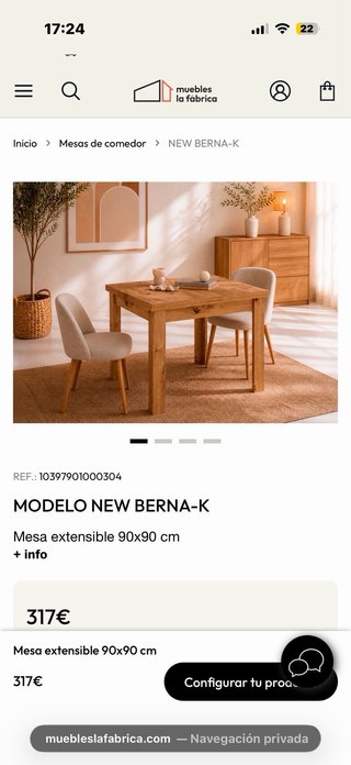 Mesa de Comedor Extensible de Madera