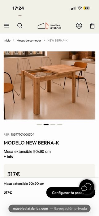 Mesa de Comedor Extensible de Madera