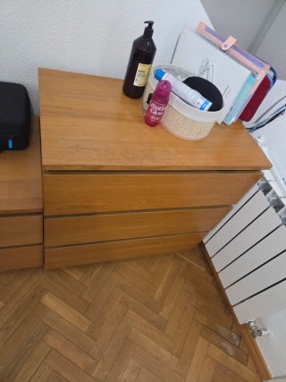 Cajonera de madera dos cajones Ikea mesilla