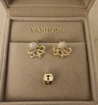Pendientes YANHONG Chapados en Oro 18k