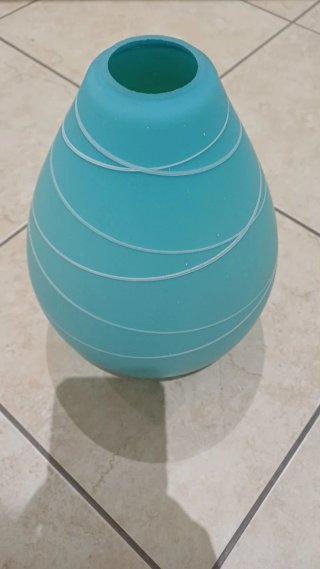 Lampadario in vetro color tiffany, celeste
