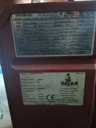 Generador Eléctrico 19 KVA Lombardini