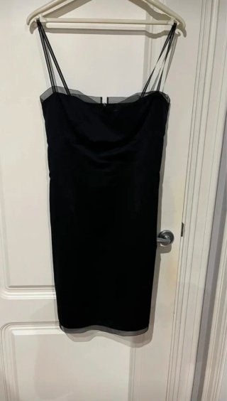 Vestido negro fiesta tirantes tul