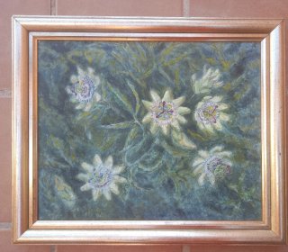 Antiguo Lienzo Flores Pasifloras