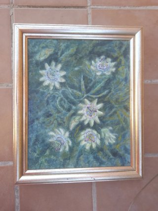 Antiguo Lienzo Flores Pasifloras