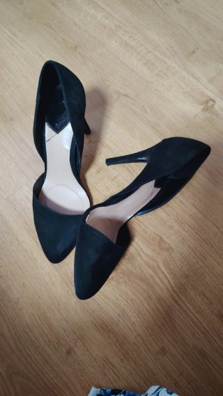 Zapatos de Tacón Ante Negros Talla 41