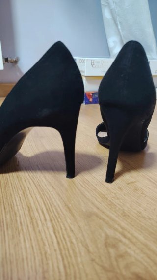 Zapatos de Tacón Ante Negros Talla 41