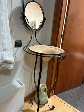 Lavabo Decorativo Antiguo con Espejo