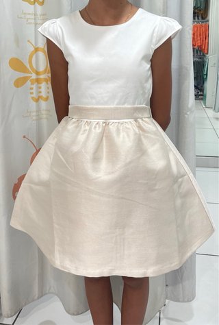 Vestido Blanco y Dorado para Celebración