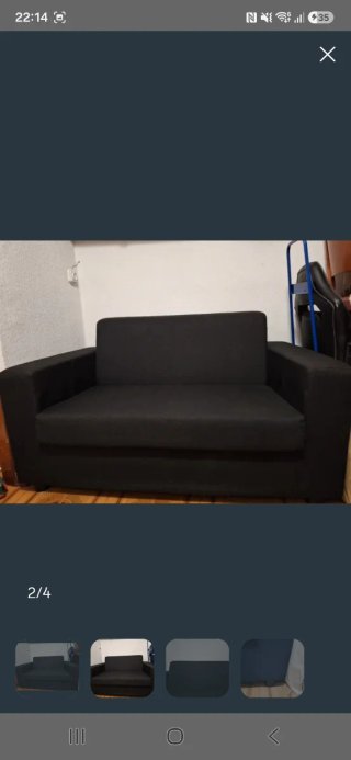 Sofá de 2 plazas negro