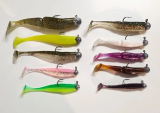 Lote 10 Señuelos Vinilo Pesca Variados