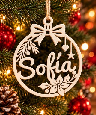 Bolas de Navidad Personalizadas de Madera