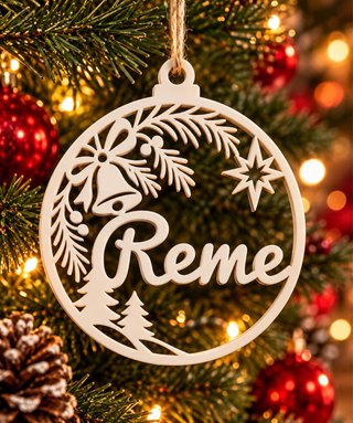 Bolas de Navidad Personalizadas de Madera