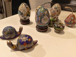 Figuras de porcelana estilo cloisonné