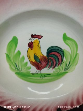2 Platos Porcelana Francesa Antiguos Gallo