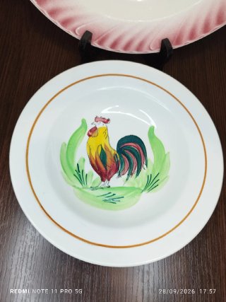 2 Platos Porcelana Francesa Antiguos Gallo