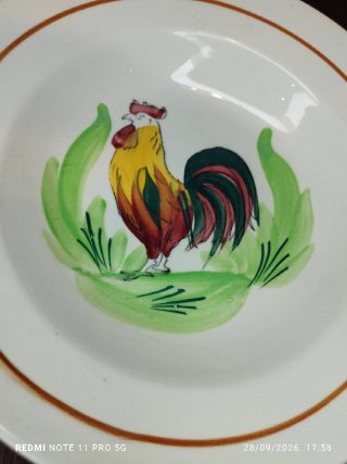 2 Platos Porcelana Francesa Antiguos Gallo