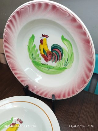2 Platos Porcelana Francesa Antiguos Gallo