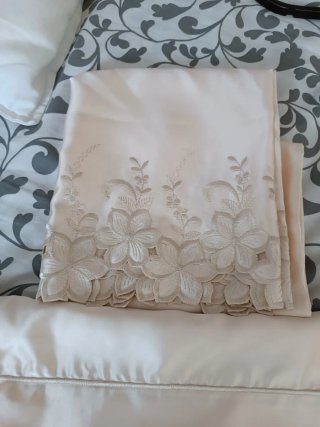 Sabanas Raso Bordadas Cama 1.35 Beige