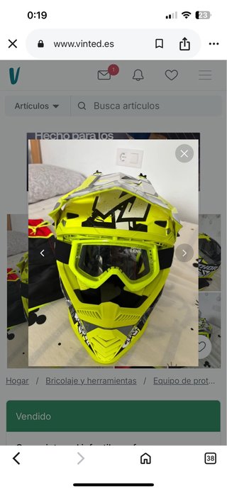 Casco Motocross Amarillo y Negro