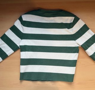 Jersey Zara Rayas Verde y Blanco Talla M