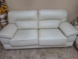Sofá de Piel Blanco