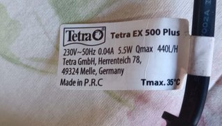 Tetra EX 500 Plus Filtro Acuario