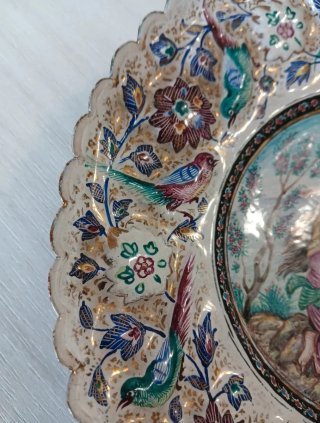 Piatto vintage Mina-kari decorato
