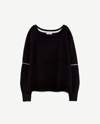 Jersey oversize punto negro Zara con cremalleras