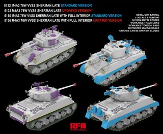 Maqueta M4A3 Sherman 76W VVSS Late RFM 1/35