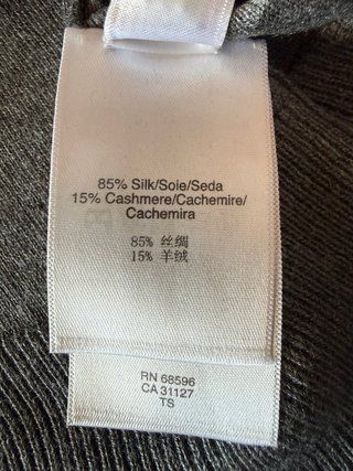 Top DKNY Seta e Cachemire Grigio Taglia S