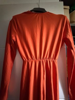Vestido de fiesta color teja
