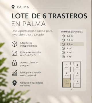 Lote 6 trasteros en venta Palma