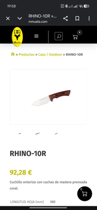 Cuchillo Muela RHINO-10R Caza/Outdoor