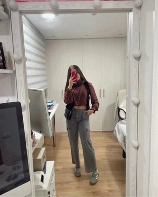 Blusa de manga larga marrón