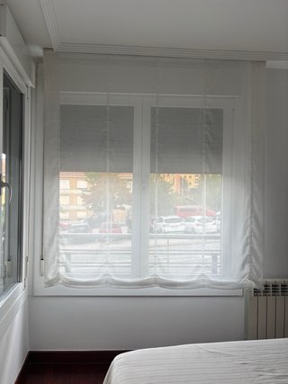 Estor Plegable Lino Blanco