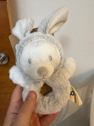 Sonajero Peluche Conejo Gris