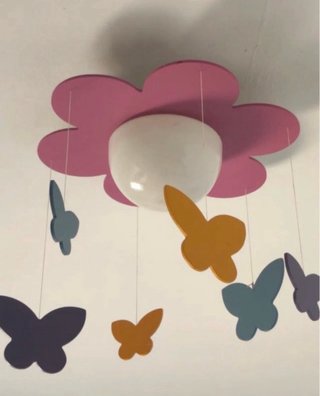 Lámpara Techo Infantil Flores y Mariposas