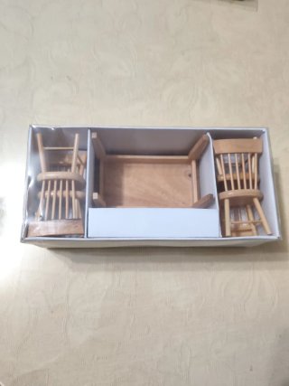 Juego de Comedor de madera en Miniatura