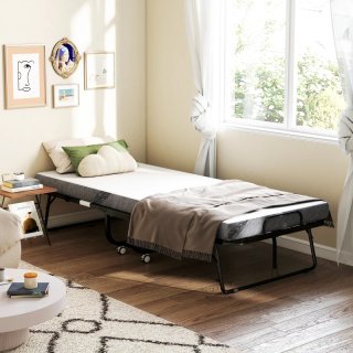 Cama plegable 200x90 cm con ruedas