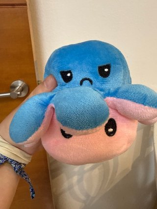 Pulpo reversible azul y rosa