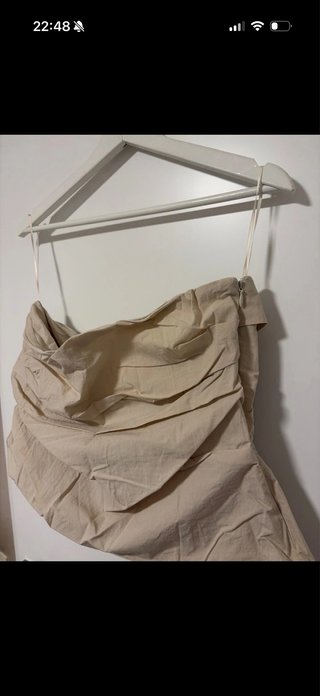 Top Mango sin mangas drapeado talla única